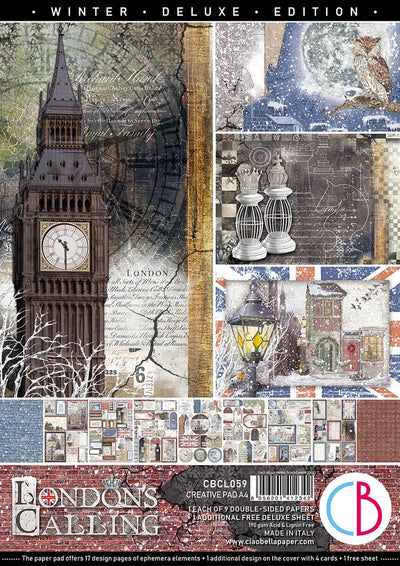 Le Bloc Créatif London's Calling, Format A4, 9 feuilles + 1 feuille de luxe gratuite