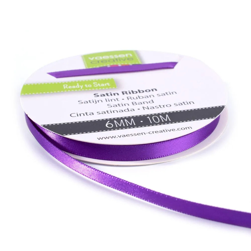 Ruban de satin Vaessen Creative 6 mm x 10 m violet