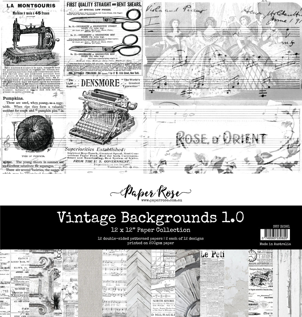 Collection de papier 12x12 Vintage Backgrounds 1.0 32361