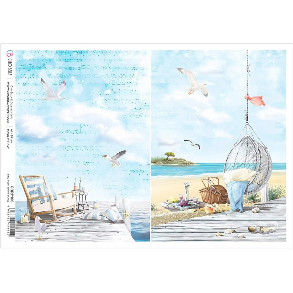 Ciao Bella Rice Paper A4 Find Your Happy Place