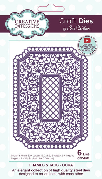 Creative Expressions Sue Wilson Pochoirs & Étiquettes Cora Craft Die