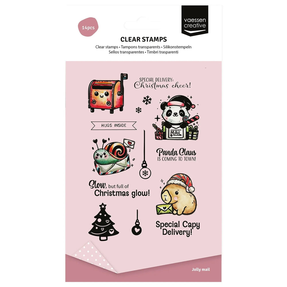 Vaessen Creative • Tampons transparents Panda Claus