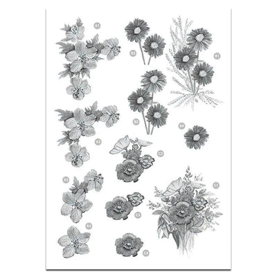 Artisan UK Pré-découpés 3D - Découpage Monochrome Floral