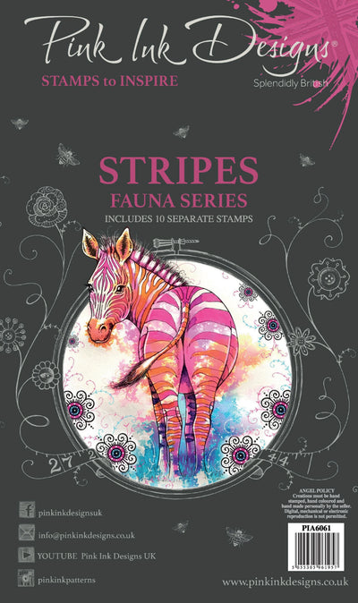 Ensemble de tampons transparents Pink Ink Designs Rayures A6