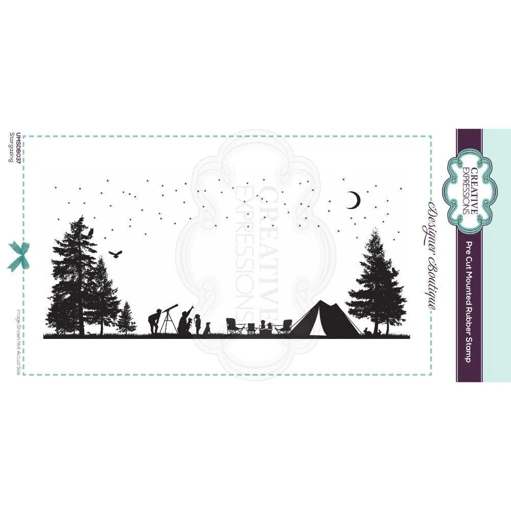 Timbre en caoutchouc prédécoupé Collection Boutique Designer Stargazing DL
