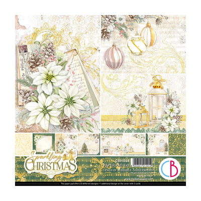 Bloc de papier Ciao Bella Noël Scintillant 8"x8" 12/Paq