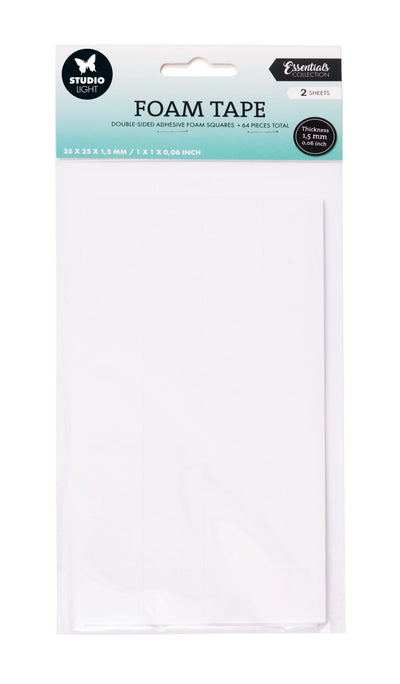 Blocs de ruban adhésif double face en mousse SL 25x25mm Outils essentiels 64 pièces