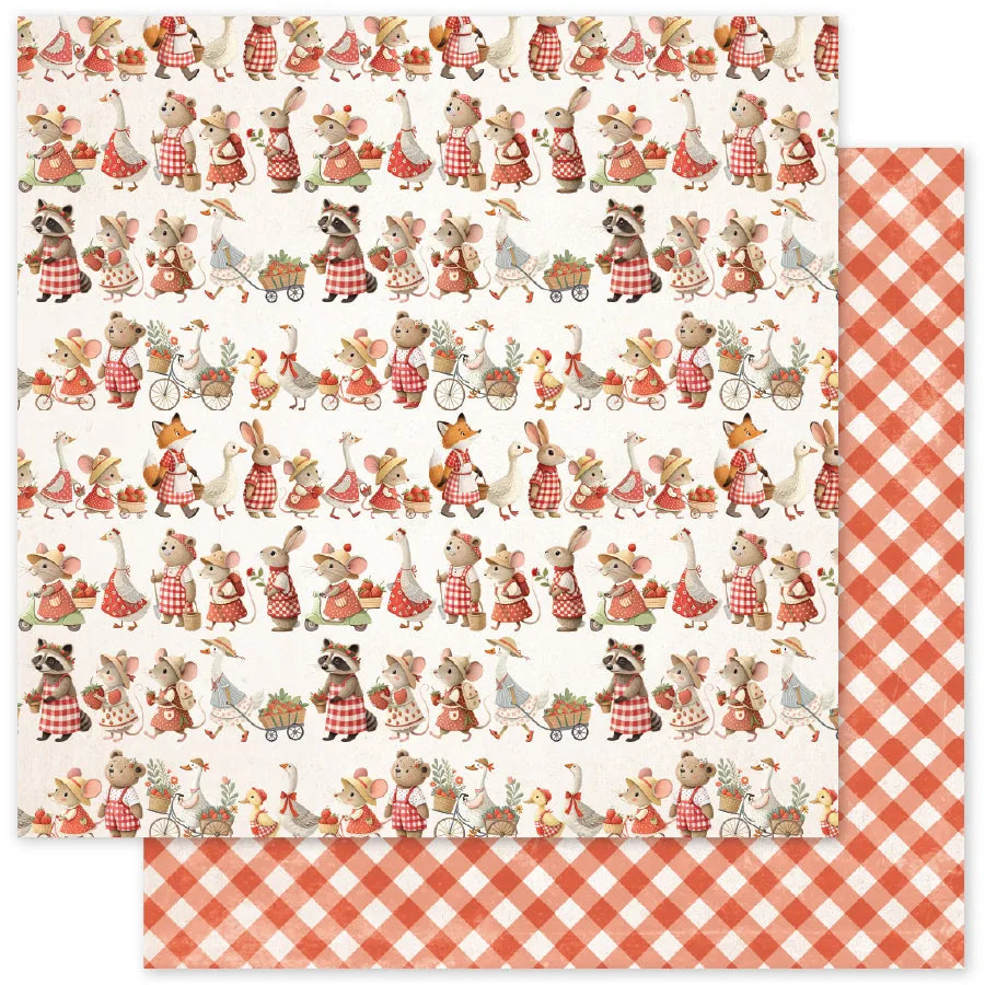 Papier Strawberry Friends Basics A 12 x 12 (Paquet en vrac de 12) 34887