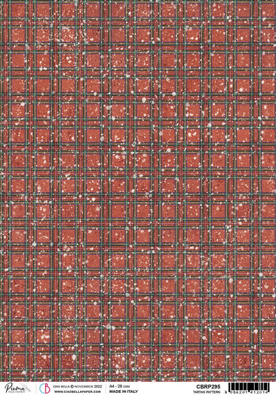 Papier de riz A4 motif Tartan Piuma - 5 feuilles