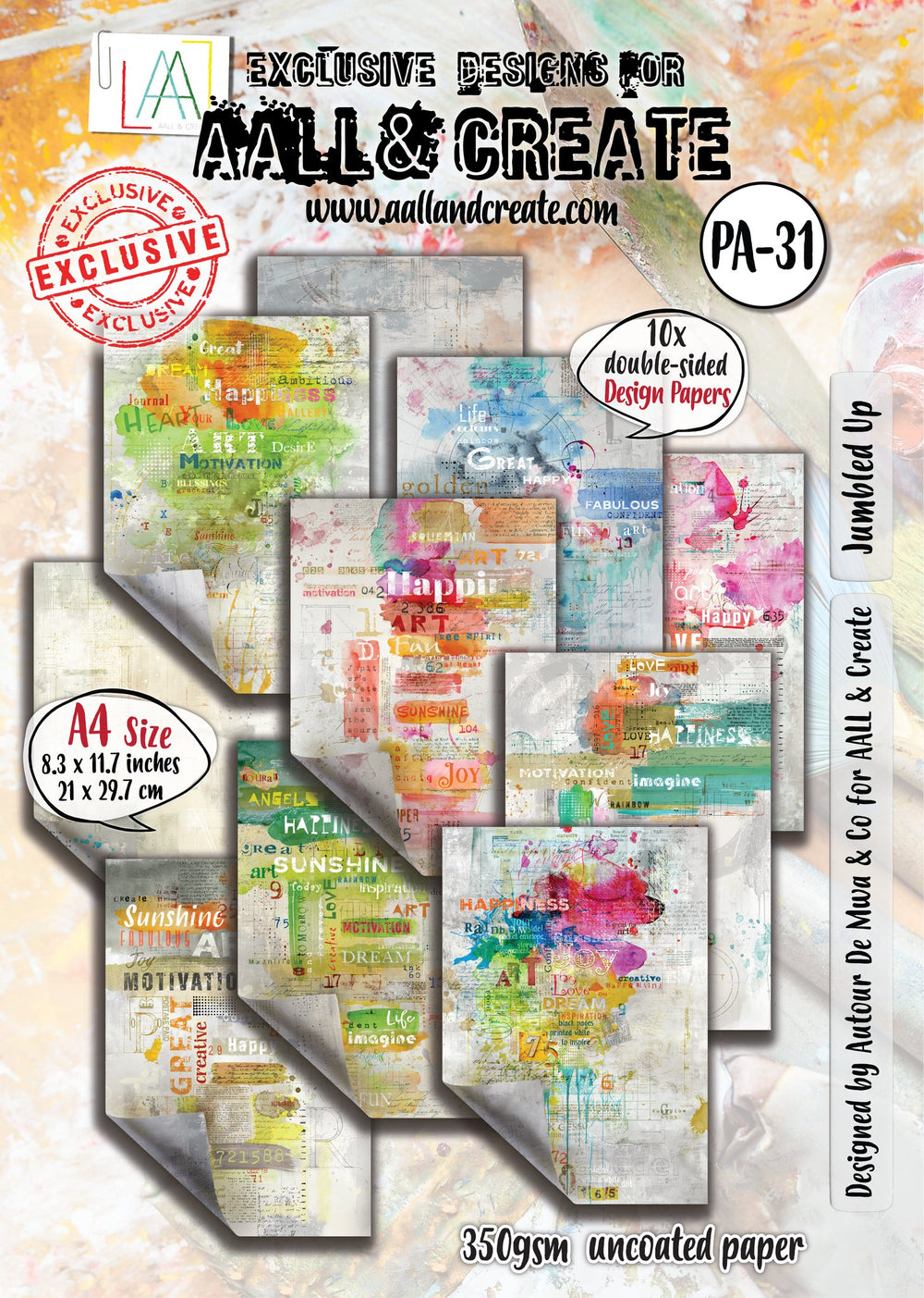 AALL and Create - A4 Design Paper - Jumbled Up — Ecstasy Crafts