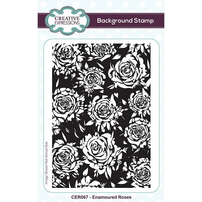 Creative Expressions Roses Enamourées 5 1/2 po x 3 3/4 po Tampon en caoutchouc prédécoupé