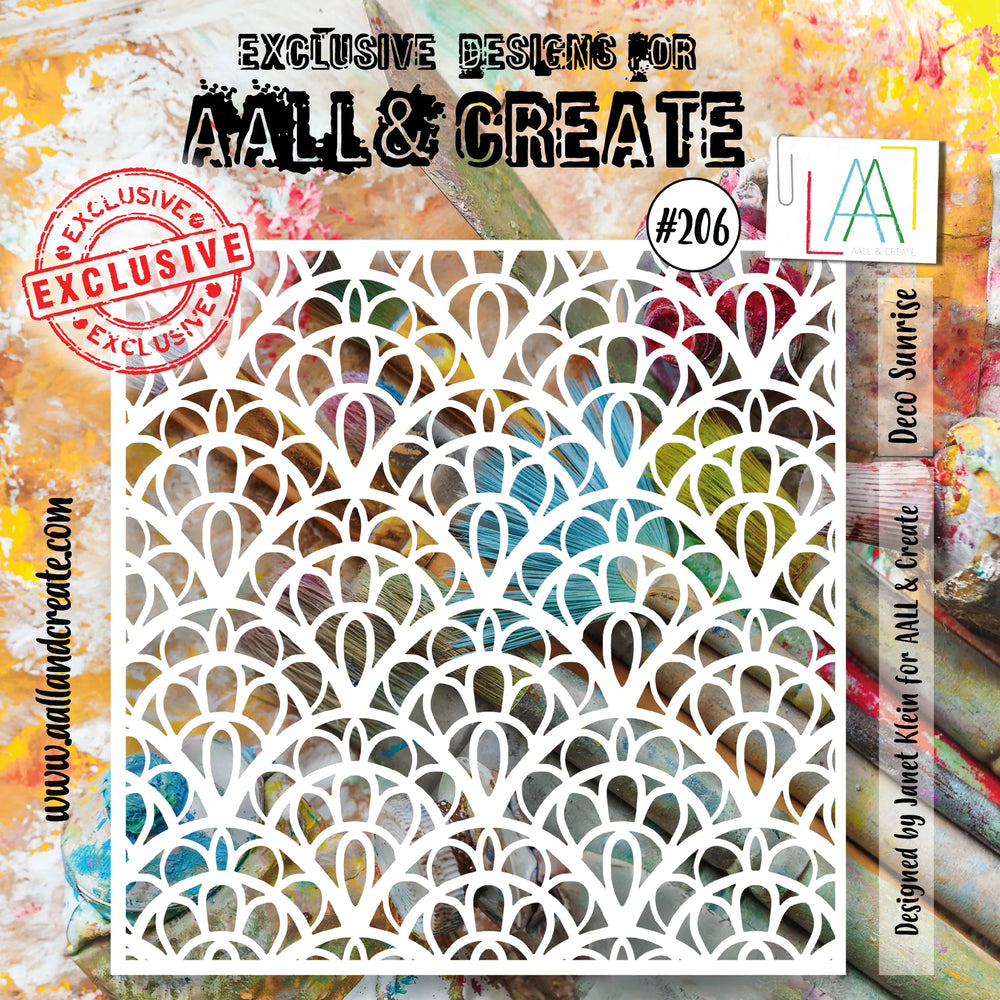 AALL and Create  6"x6" Stencil - 206 - Deco Sunrise