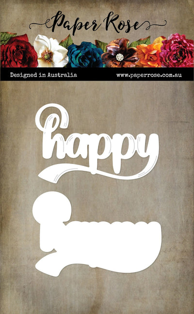 Matrice de découpe en métal grande "Happy Inked" superposée 31584