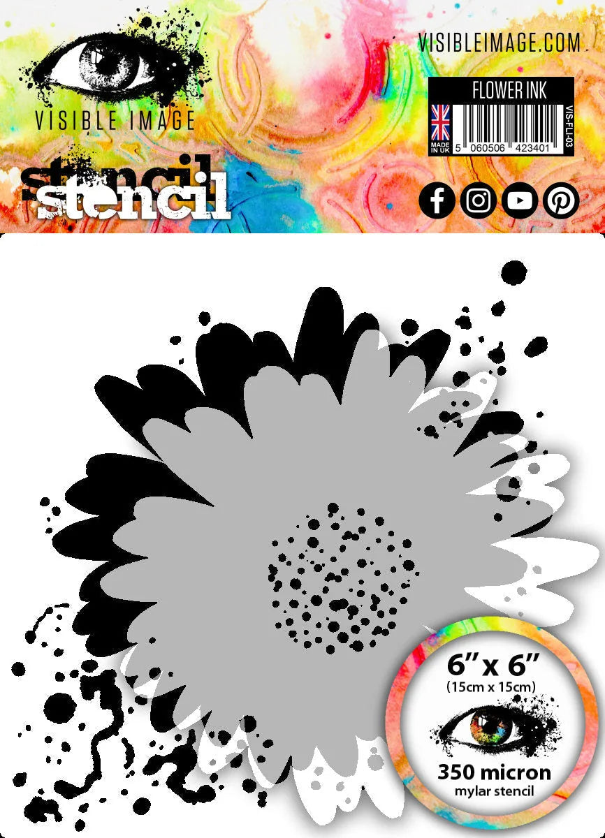 Pochoir à l'encre Visible Image - Fleurs 6 x 6