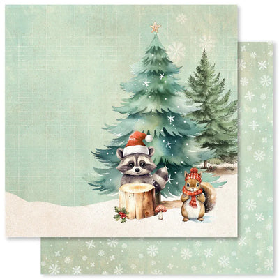Papier Woodland Christmas F 12x12 (Paquet en vrac de 12) 33060