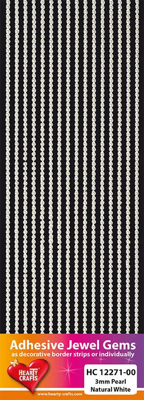 Hearty Crafts Adhesive Gems, 3mm, Pearl, Natural White