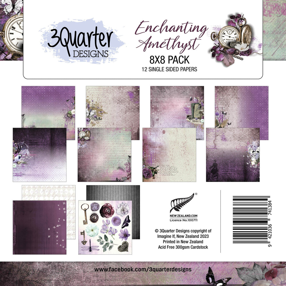 3Quarter Designs - Enchanted Amethyst - Paper Pad 8 x 8 — Ecstasy Crafts