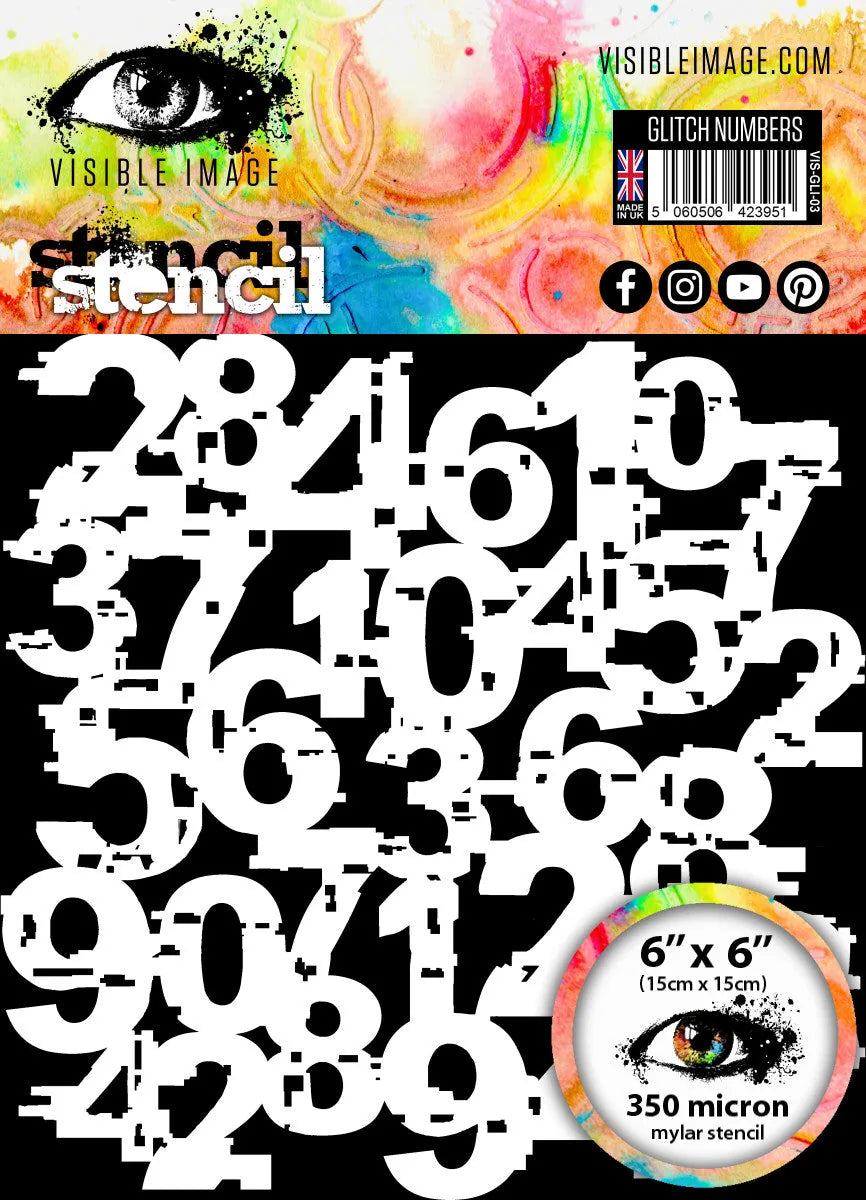 Pochoir Chiffres Glitch Visible Image - 6 x 6