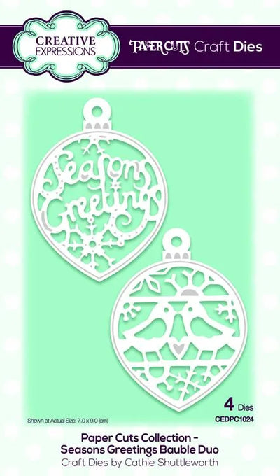Creative Expressions Collection de Matrices Papier Découpé - Duo de Boules Joyeuses Fêtes