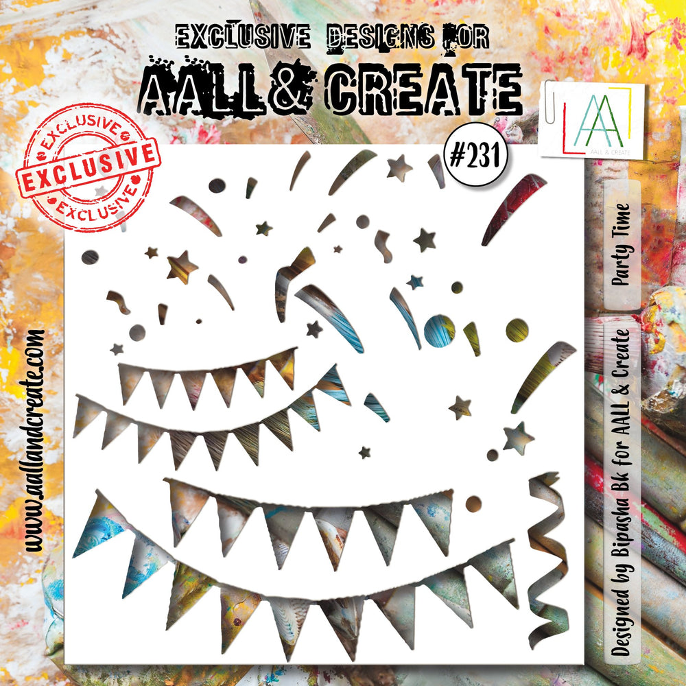 AALL and Create - 6"x6" Stencil  - Party Time — Ecstasy Crafts