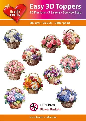 Hearty Crafts Easy 3D Toppers - Paniers de fleurs