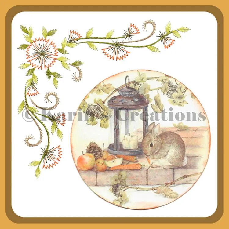 Motif de broderie KC - Coin floral élégant