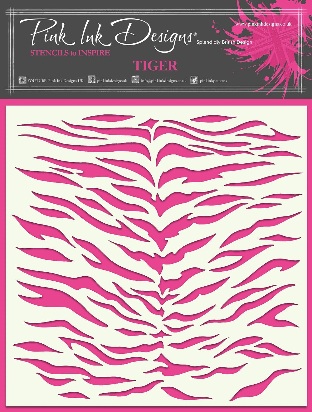 Pink Ink Designs Tiger 7 in x 7 in Stencil