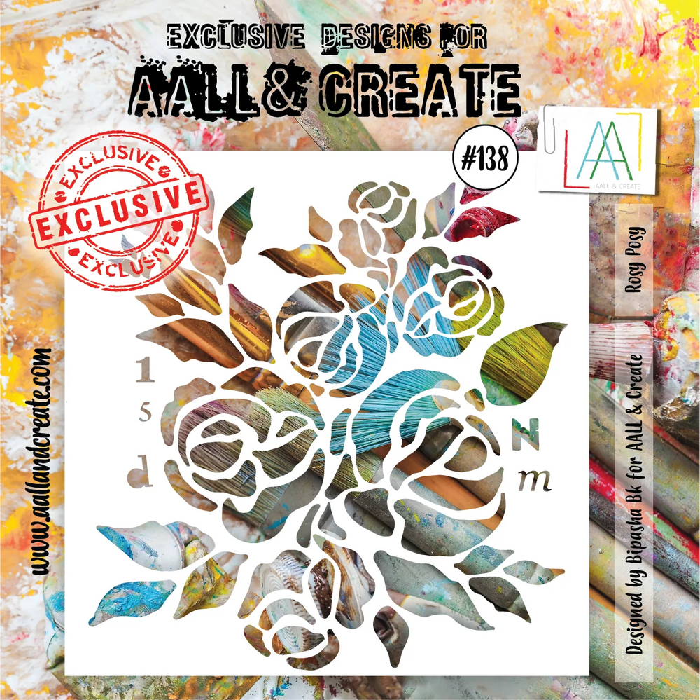 Pochoir AALL and Create - 138 - Rosy Posy
