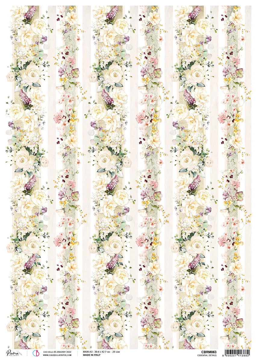 Papier de riz Ciao Bella A3 Piuma Essential Details - 3 feuilles