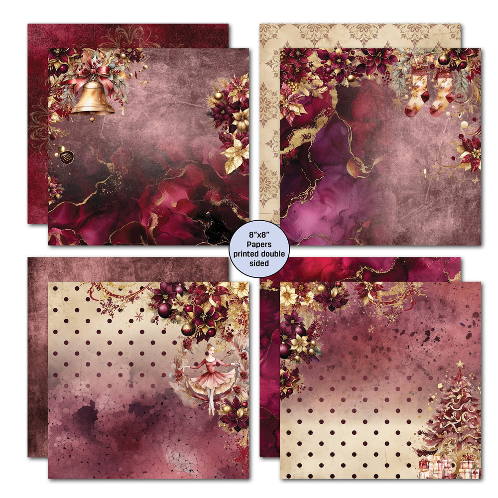 3Quarter Designs Sugarplum Wreath 8x8 Paper Pack — Ecstasy Crafts (photo 2)