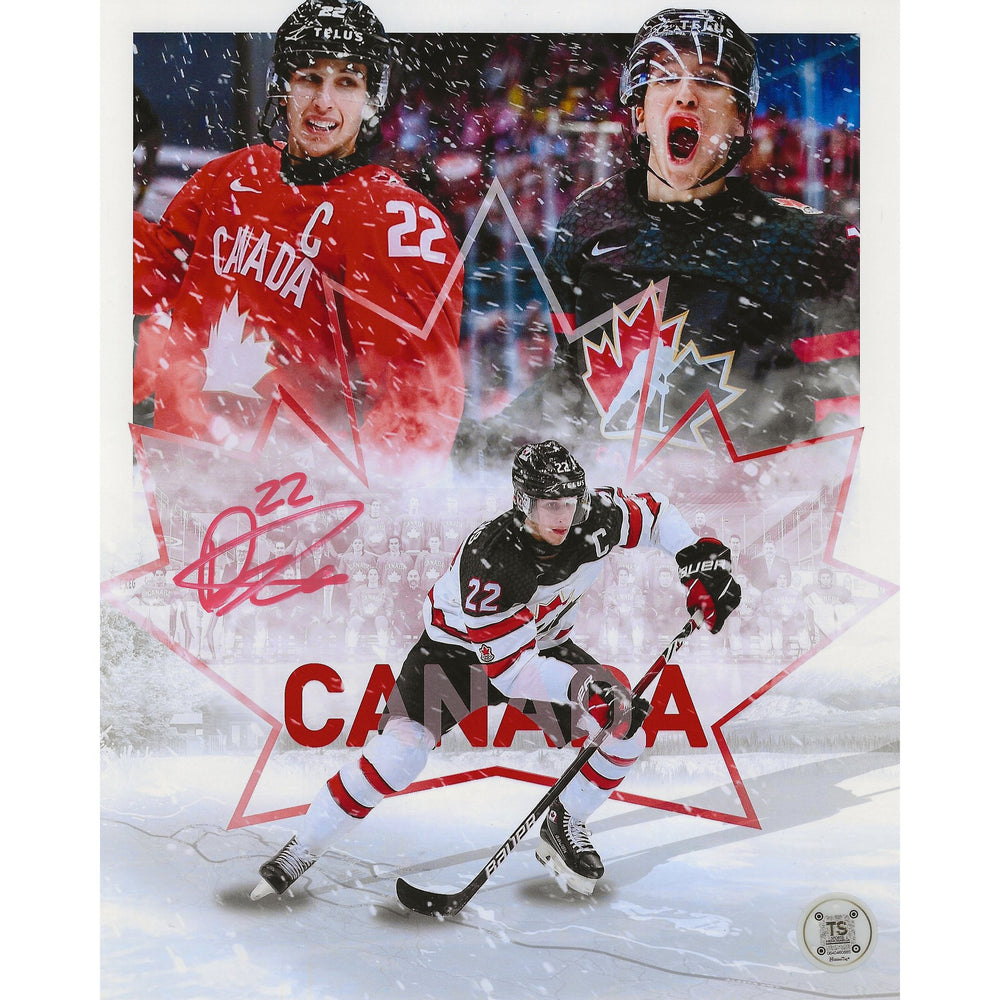 Dylan Cozens Autographed Team Canada World Juniors Artwork 8x10 Photo — TS Sports Memorabilia