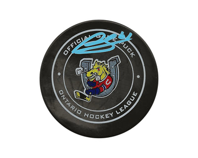 Rondelle de match officielle des Colts de Barrie autographiée par Ryan Suzuki