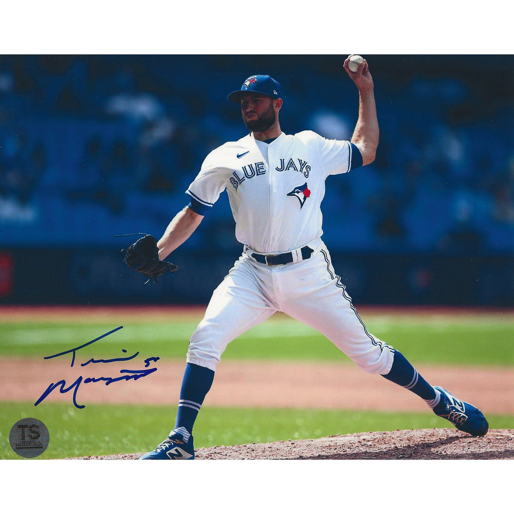 Tim Mayza Autographed Toronto Blue Jays Pitching Front View 8x10 Photo — TS Sports Memorabilia