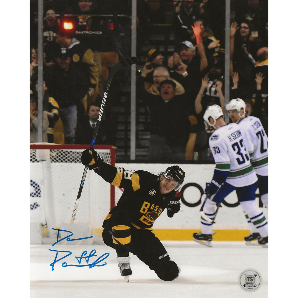 David Pastrnak Autographed Boston Bruins Goal Celebration 8x10 Photo — TS Sports Memorabilia