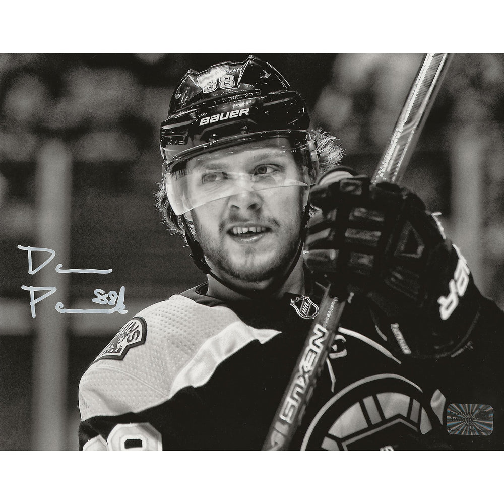David Pastrnak Autographed Boston Bruins Close-up B&W 8x10 Photo — TS Sports Memorabilia