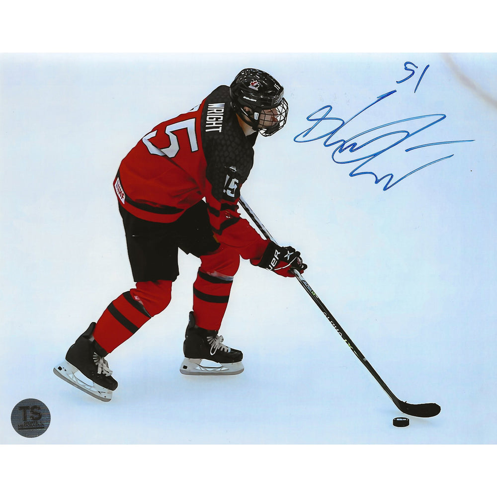 Shane Wright Autographed Team Canada 2021 U-18 Skating w/ Puck 8x10 Photo — TS Sports Memorabilia