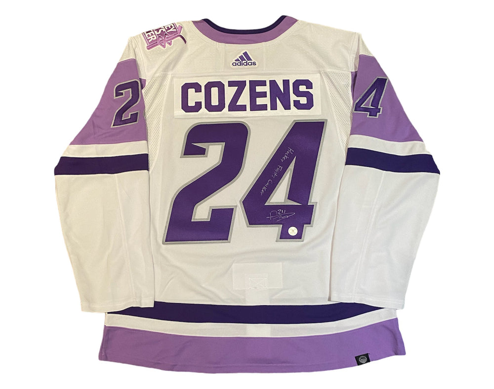 Dylan Cozens Autographed Buffalo Sabres HFC Adidas Jersey Inscribed "Hockey Fights Cancer" — TS Sports Memorabilia