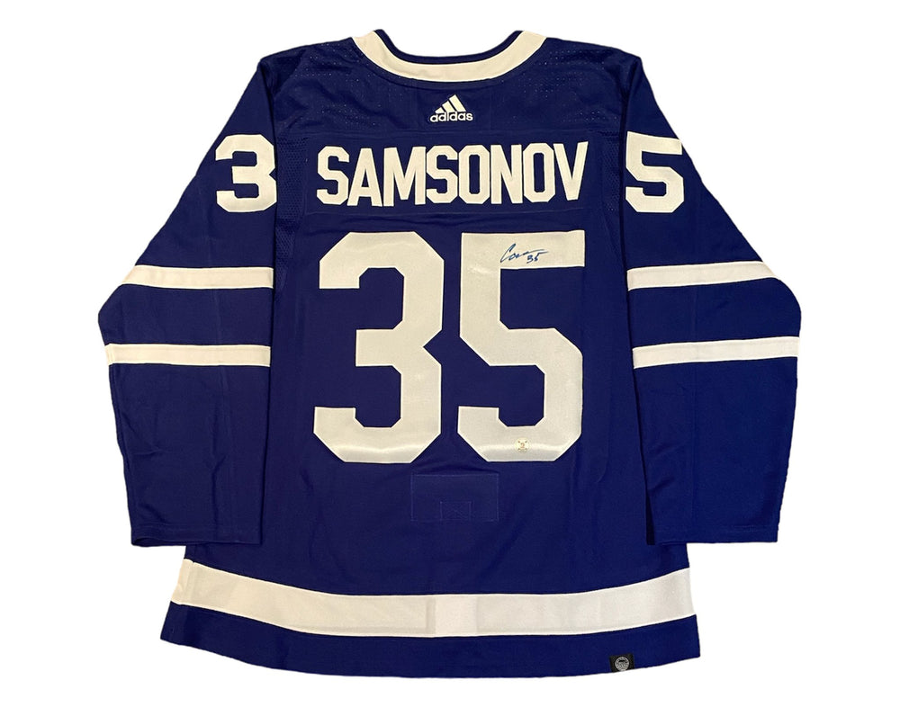 Ilya Samsonov Autographed Toronto Maple Leafs Home Blue Adidas Jersey — TS Sports Memorabilia