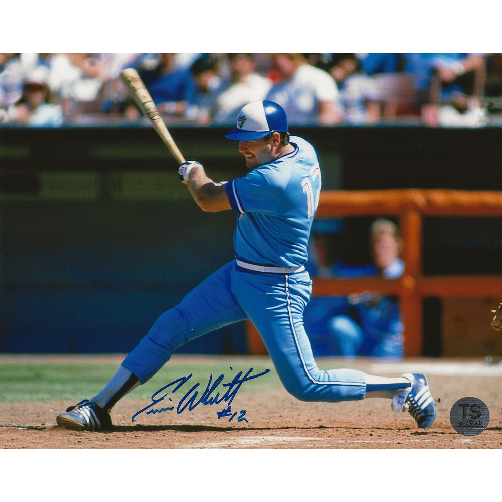 Ernie Whitt Autographed Toronto Blue Jays Swinging 8x10 Photo — TS Sports Memorabilia