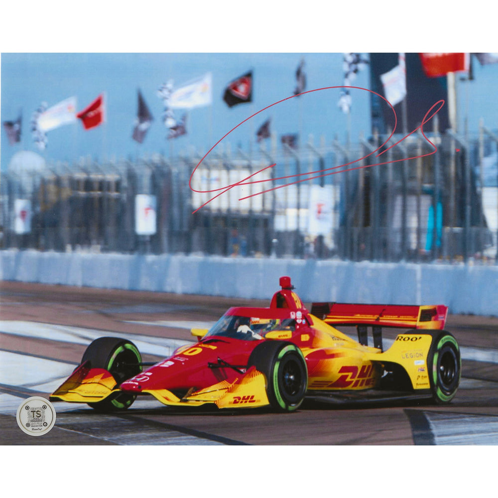 Alex Palou Autographed IndyCar DHL Around Turn 8x10 Photo — TS Sports Memorabilia
