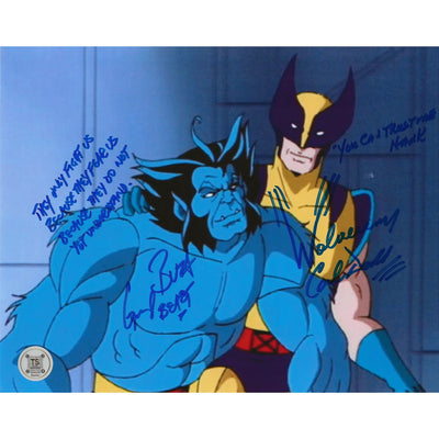 Cal Dodd et George Buza, photo 8x10 de Wolverine et Beast des X-Men, autographiée et dédicacée