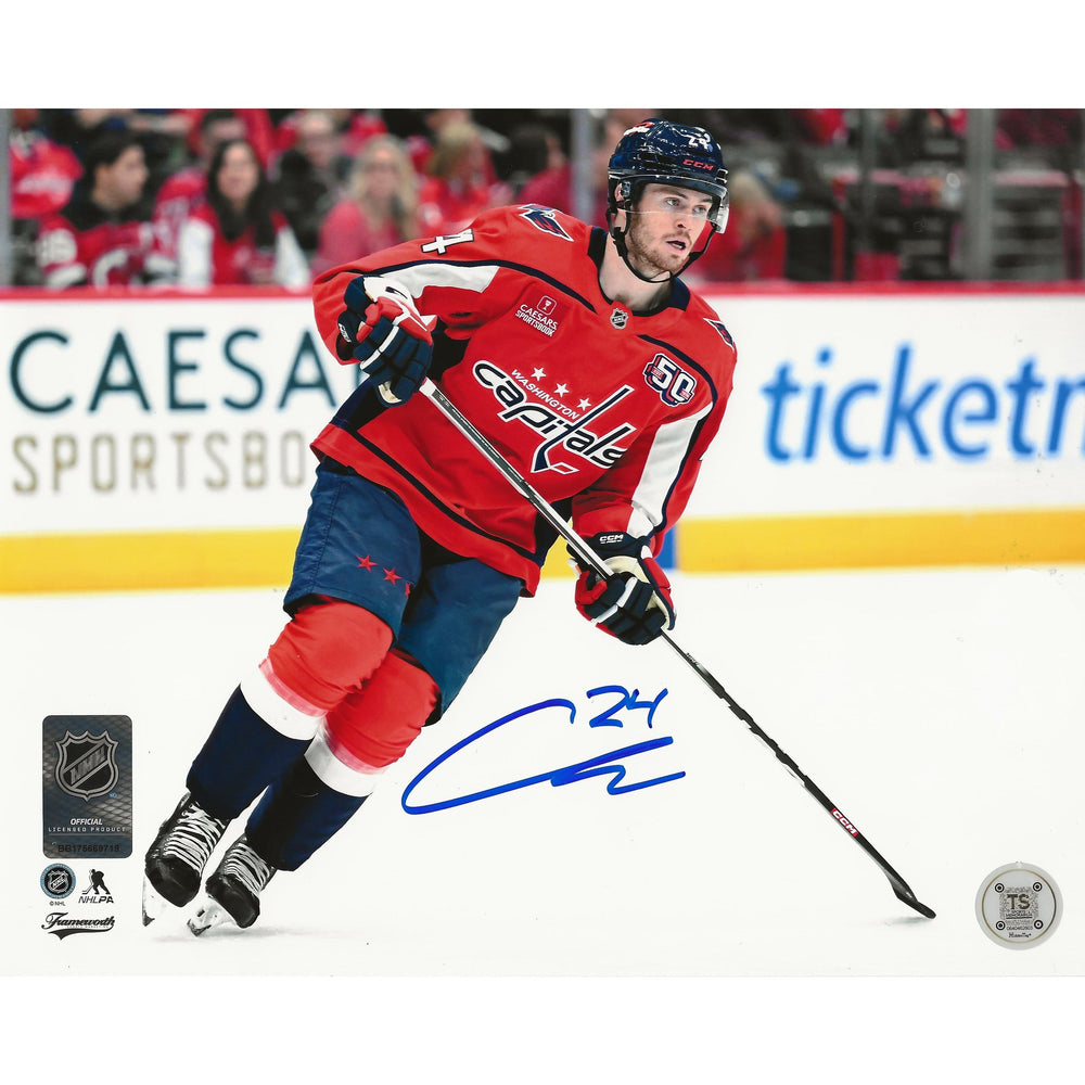 Connor McMichael Autographed Washington Capitals Head-Up 8x10 Photo — TS Sports Memorabilia