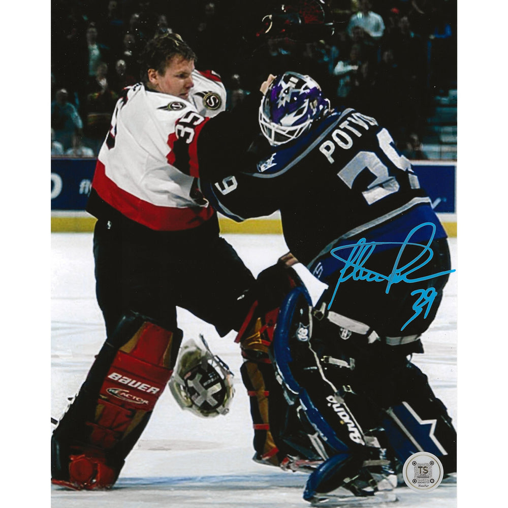 Felix Potvin Autographed Los Angeles Kings Goalie Fight vs Hurme 8x10 Photo — TS Sports Memorabilia