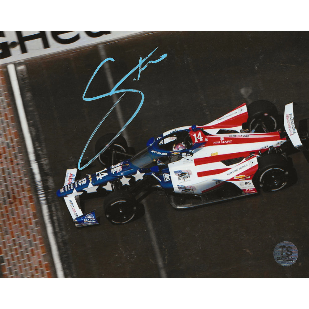Photo 8x10 autographiée de Santino Ferrucci au Indianapolis 500 *telle quelle*