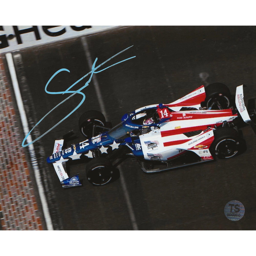 Photo 8x10 signée par Santino Ferrucci du Indianapolis 500 *Telle quelle*