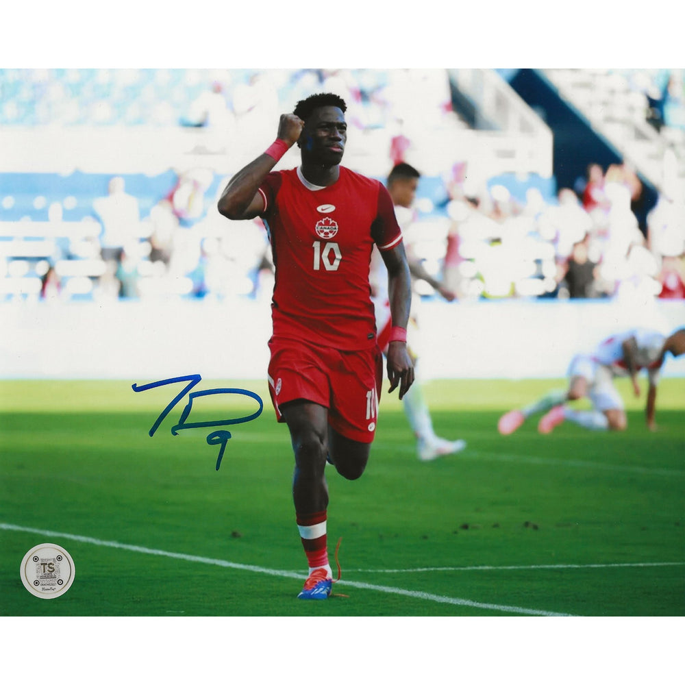 Jonathan David Autographed Canada Men's National Team Goal Celebration 8x10 Photo — TS Sports Memorabilia