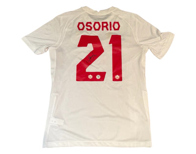 Maillot blanc Nike réplique de l'équipe nationale masculine du Canada, autographe de Jonathan Osorio