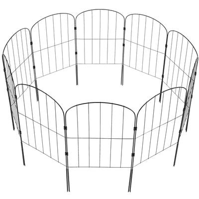 VEVOR Garden Fence, No Dig Fence 24''(H)x13''(L) Animal Barrier Fence, Underground Decorative Garden Fencing with 2 inch Spike Spacing, Metal Dog Fence for the Yard and Outdoor Patio, 10 Pack