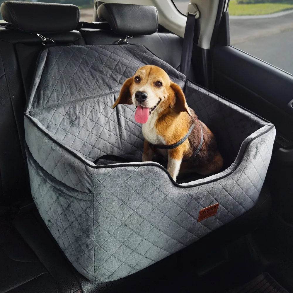 Siège d'auto rehausseur VEVOR pour chien, pour grands chiens jusqu'à 55 lb, gris
