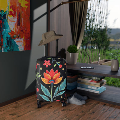 Valise cabine florale – Bagage de voyage Lotus et feuilles éclatants
